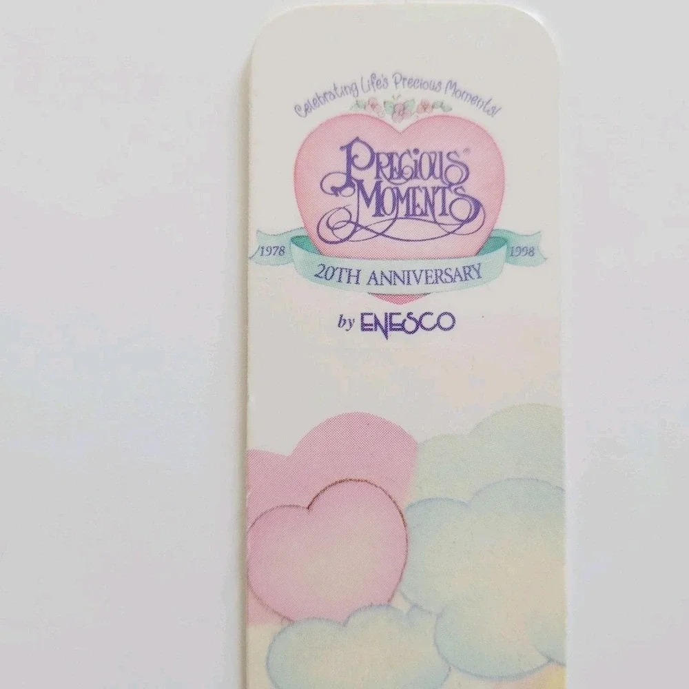 Vintage 90s Precious Moments Bookmark Girl Dogs Cottagecore, 1998 Enesco PCC477A